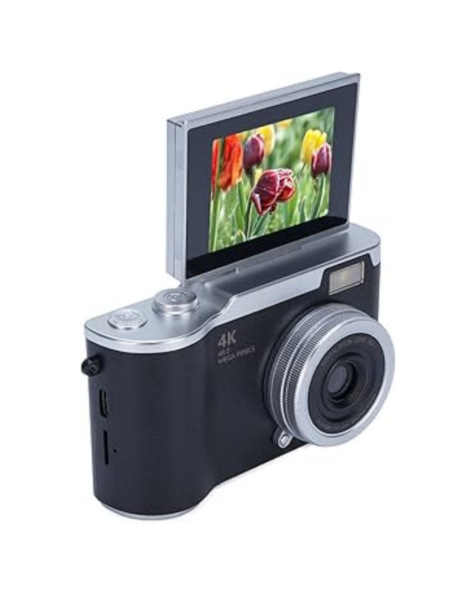 48 MP 4K Dijital Kamera 8X Zoom ve 180 Derece Ekran Yeni Başlayanlar İçin Uygun