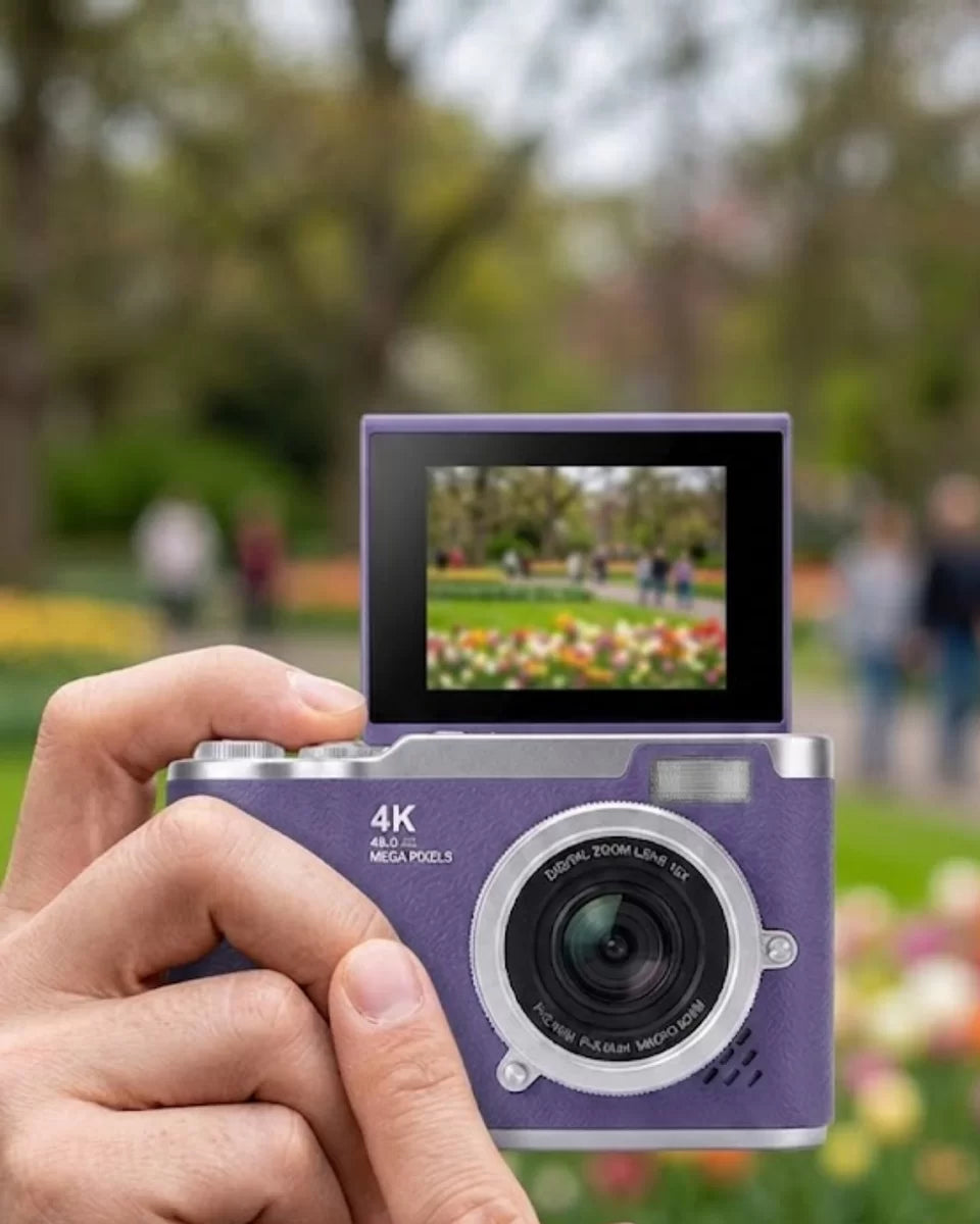 48 MP Dijital Fotoğraf Makinesi 4K Video Flip Ekranlı Kompakt