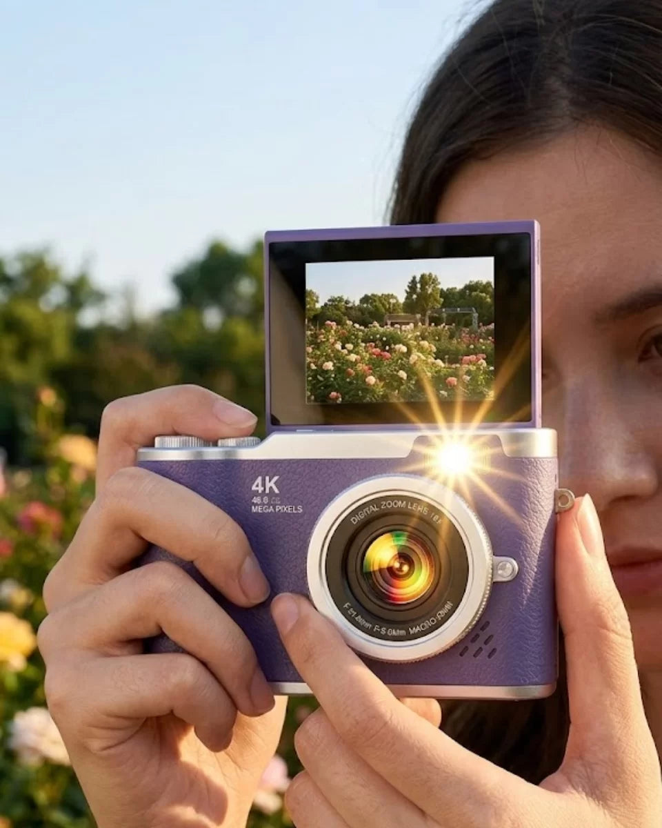 Flip Ekranlı Dijital Kamera 4K Video 48 MP Güzelleştirme Modu
