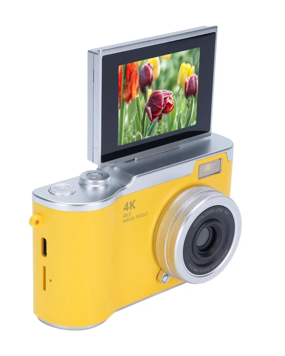 Profesyonel Çekim İçin 48 MP Dijital Kamera Flip Screen 18x Zoom Uzun Pil Ömrü