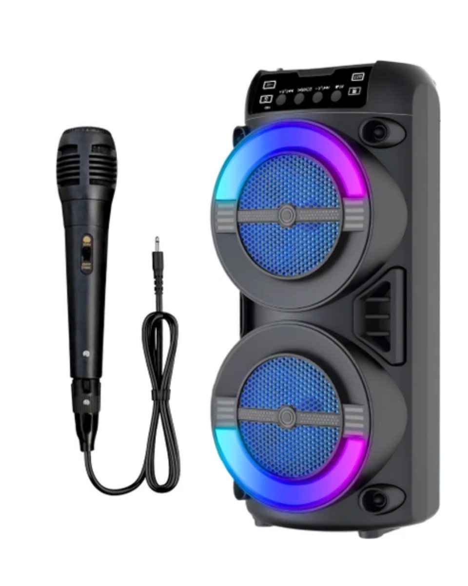 RGB Işıklı Taşınabilir Bluetooth Hoparlör Güçlü Stereo Ses