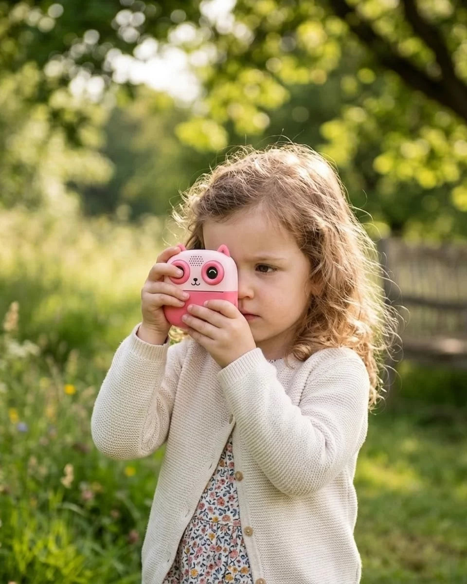 Anında Fotoğraf Baskılı Çocuk Kamerası 5 Rulo Kağıt 6 Renk Kalem Hediyeli Eğitici Oyuncak Kamera