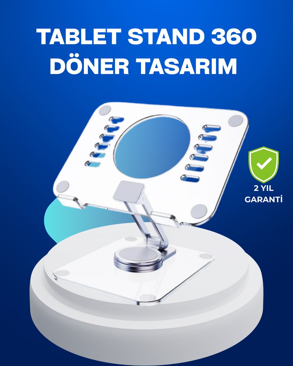 Katlanabilir Tablet Standı Ayarlanabilir Kaymaz Şeffaf Tasarım