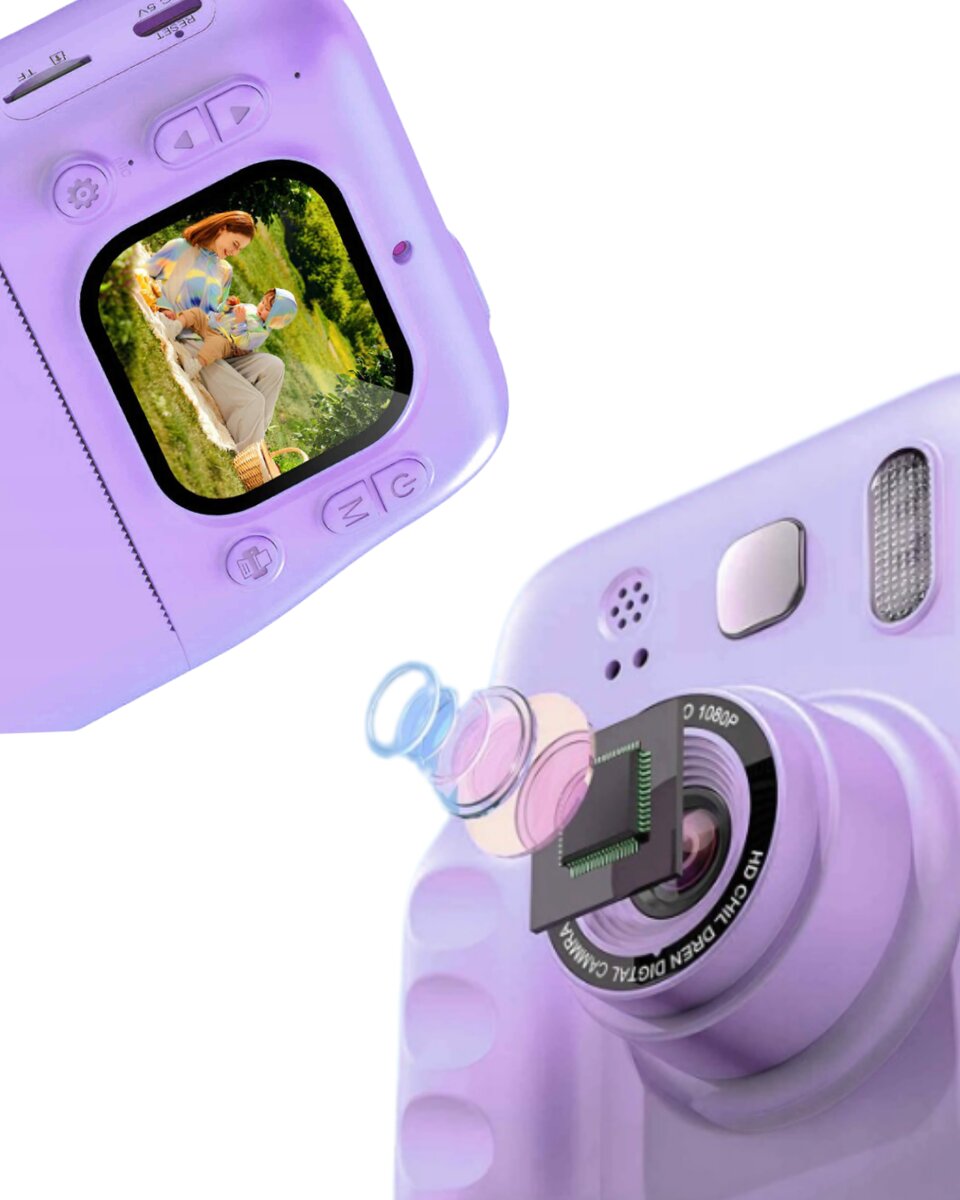 Mini Çocuk Kamerası Fotoğraf Video Çekim 4 Rulo Kağıt ve 5 Kalem Hediyeli