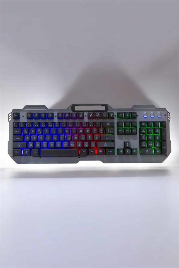 Oyuncu Klavyesi Q Klavye RGB Işıklı Mouse Hediyeli