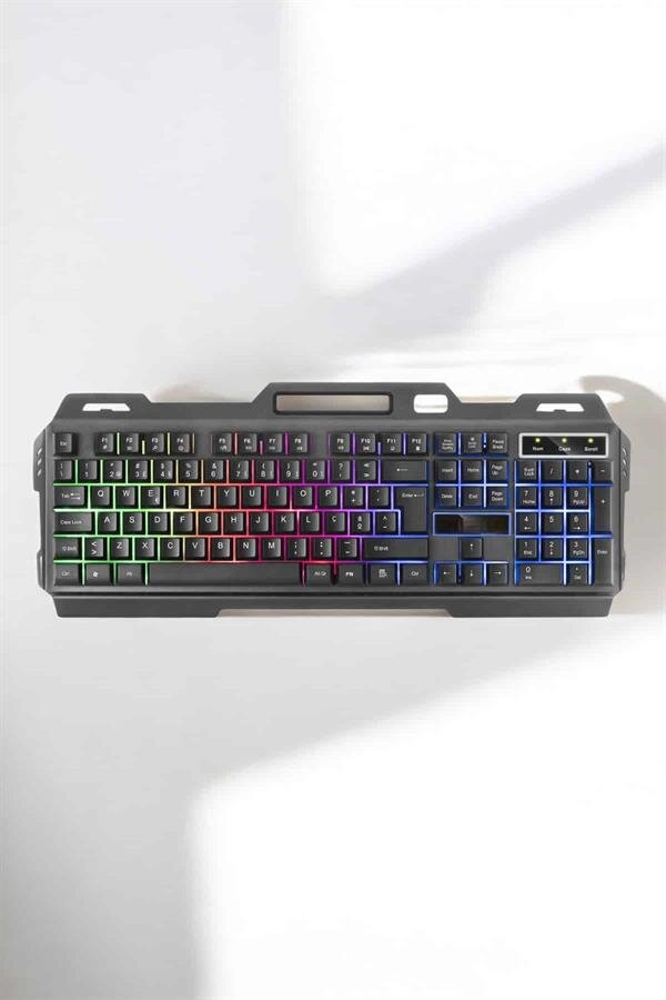 Oyuncu Klavyesi Q Klavye RGB Işıklı Mouse Hediyeli