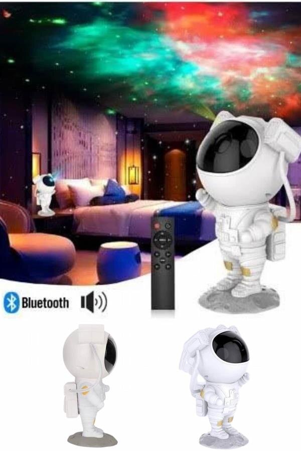 Projeksiyon Astronot Lamba Speaker Sevimli Astronot Bluetooth Hoparlör