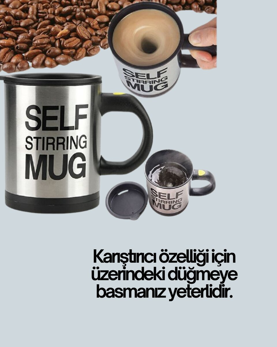 Çift Katmanlı Termos Özellikli Karıştırma Motorlu Kupa