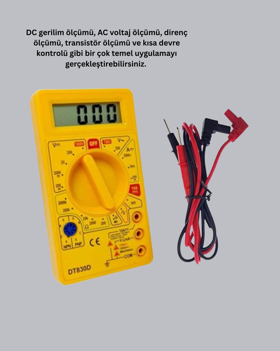 Çok Fonksiyonlu Dijital Multimetre Elektrik Test Cihazı