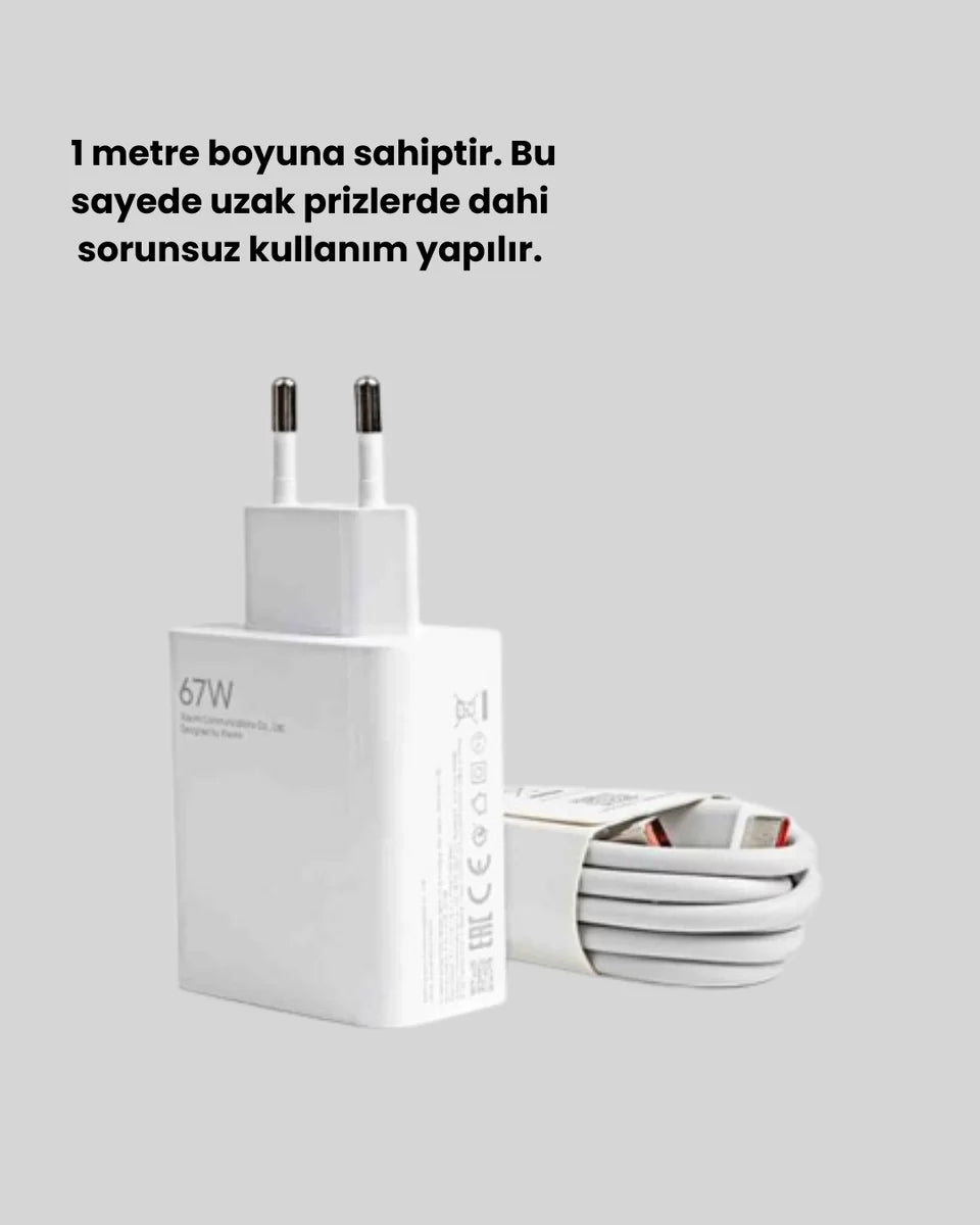 67 Watt Turbo Şarj Cihazı Redmi Note 10 11 12 Uyumlu