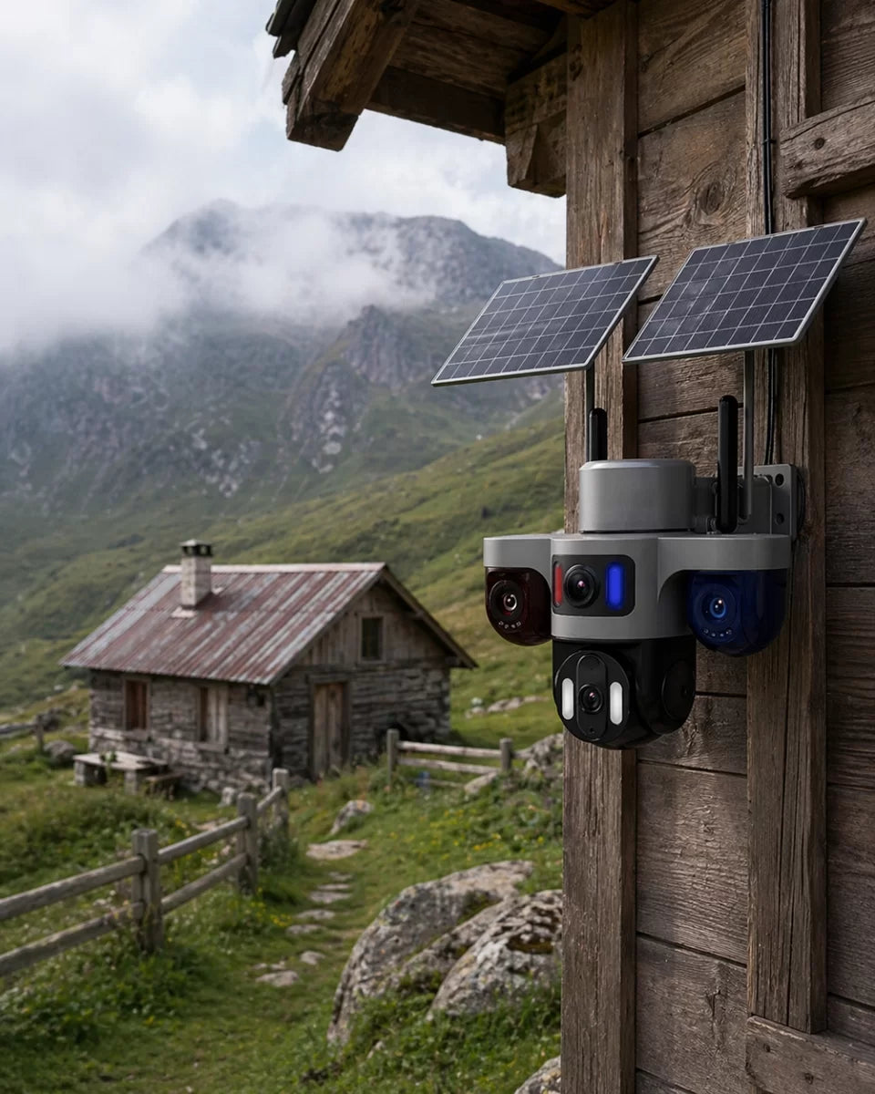 Güneş Enerjili Çiftlik Kamerası 3 Lensli 9MP Solar Kamera 2 Yıl Garantili
