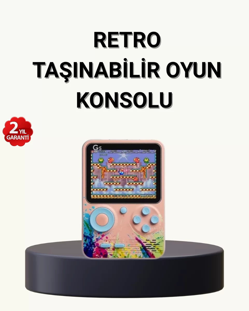 500 Klasik Oyunlu Retro Oyun Konsolu Taşınabilir ve TV Bağlantılı
