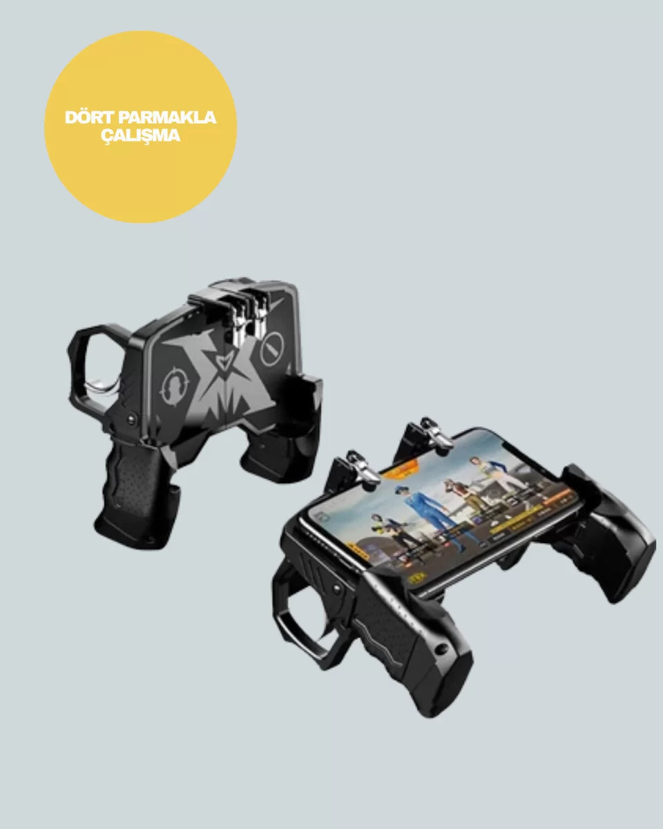Dört Parmak Destekli Mobil Gamepad Tetikli Oyun Kontrolcüsü
