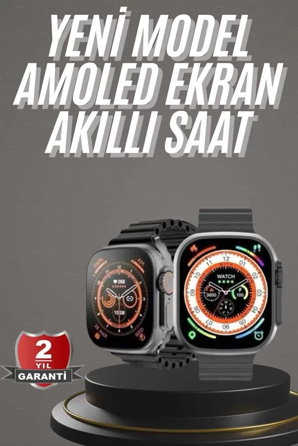 Akıllı Saat Kordon Hediyeli Güçlü Batarya Kapasiteli Titreşimli Bildirim Görme Unisex