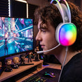 Type-C Hızlı Şarjlı ve RGB Işıklı Bluetooth 5.3 Oyuncu Kulaklığı - Mikrofonlu, 40mm Sürücü, IPX4 Suya Dayanıklı
