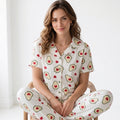 Y&B Co. Avokado Pattern Düğmeli Kadın Pijama Takımı