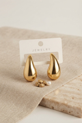 Gold Renk Damla Küpe 30 mm 5886