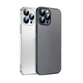 Ally iPhone 13 Pro 6.1inch Frosted Glass Şeffaf Kamera Korumalı Kılıf