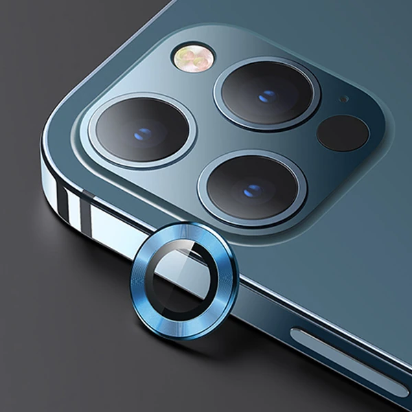 USAMS İphone 12 Pro 3D Metal Çerçeveli Kamera Lens Koruyucu