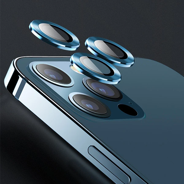 USAMS İphone 12 Pro 3D Metal Çerçeveli Kamera Lens Koruyucu