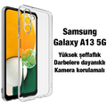 Ally SM Galaxy A13 5G Kılıf Kamera Korumalı Ultra İnce Şeffaf Silikon