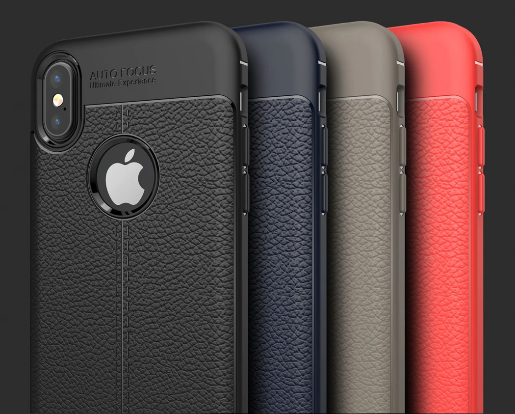 İphone X Xs Litchi Tam Koruma Soft Silikon Kılıf