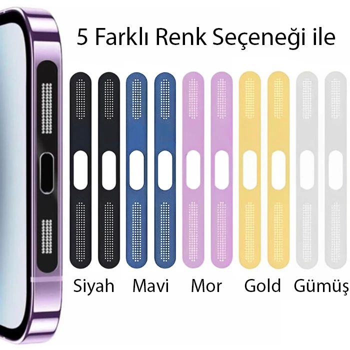Ally iPhone 15 İçin Anti-Dust Toz Ve Kir Önleyici Sticker 2 Adet Set