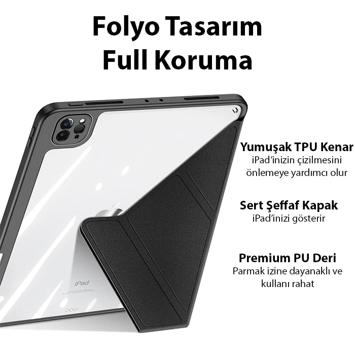 Dux Ducis iPad Pro 11 2022/2021/2020/2018 Kılıf Magi Series Kalem Tutuculu Uyku Modlu Kapaklı Kılıf