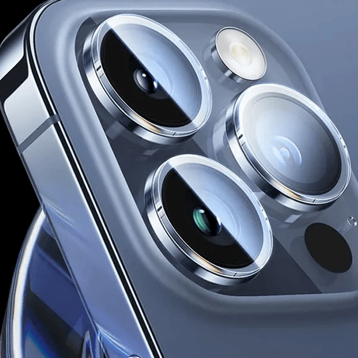Baseus iPhone 15 Pro/15 Pro Max için Corning Serisi HD Cam Kamera Koruyucu