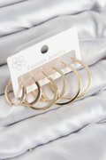 Pirinç Halka Model Gold Renk Kadın Set Küpe 5886