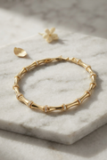 Gold Renk Bambu Model Zirkon Taşlı Kadın Bileklik 5886
