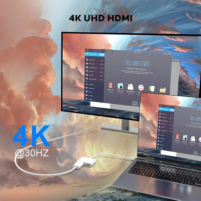 ALLY İPhone 15 Type-c to Type-c + HDMI Çevirici Kablo Dijital AV Adaptörü