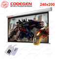 Codegen EX-24 MOTORLU PROJEKSİYON PERDESİ 240x200 Elektrikli Uzaktan Kumandalı (Arkası Siyah Fonlu - Duvar/Tavan Asılabilir)(1923)