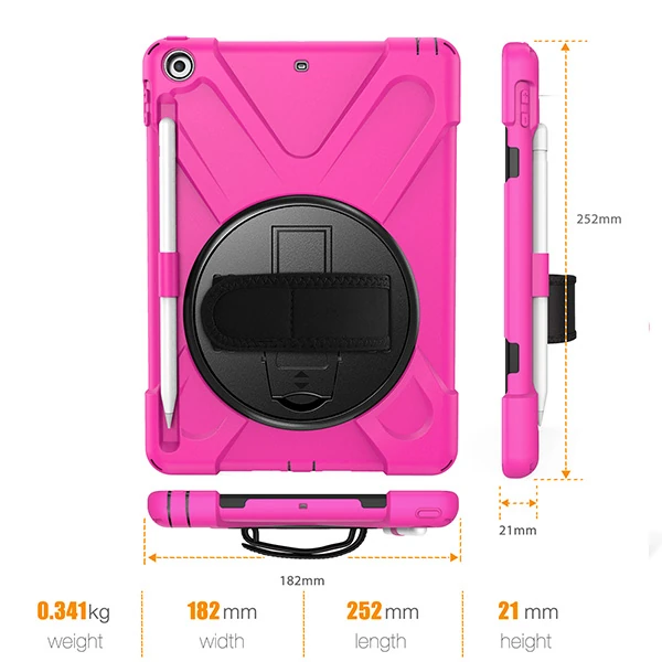 İPad 9.72017 İPad 9.7 2018 Kalem Yerli Standlı Zırh Kılıf/shockproof case