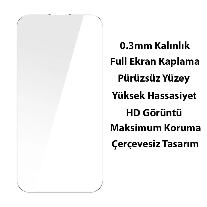 Baseus Glitter iPhone 14 Plus 6.7 Renkli Kenar Silikon Kılıf + Tempered Ekran Koruyucu Set