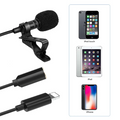 ALLY iPhone Lightning Yaka Mikrofonu+3.5MM jack Profesyonel Youtuber Mikrofonu