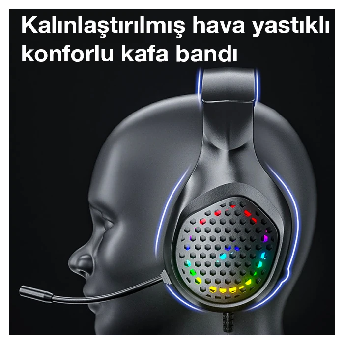 XMOWi R1 Gaming Mikrofonlu RGB Oyuncu Kulaklığı PC- Dizüstü Ve Ps4