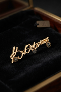 Atatürk İmza Model Gold Renk Pirinç Broş 5886