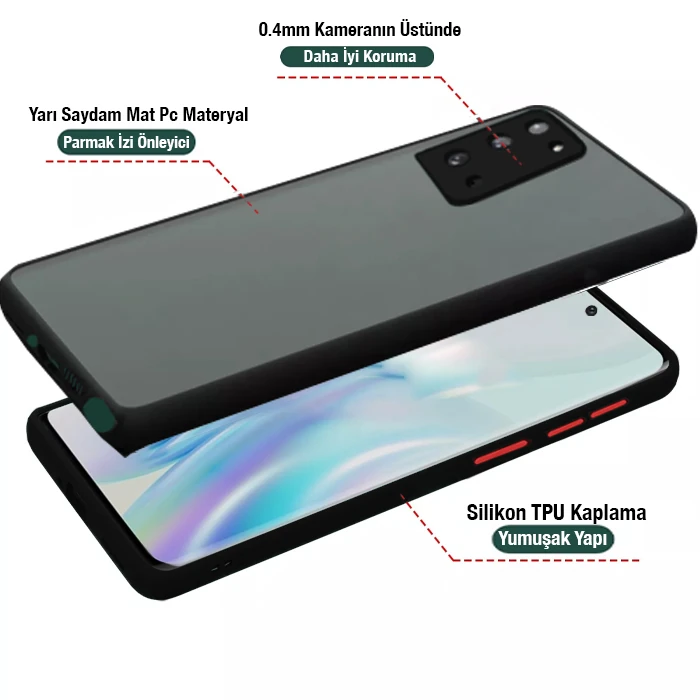 Samsung Galaxy Note 20 Pro Kamera Lens Korumalı Kılıf Premium Silikon Kılıf