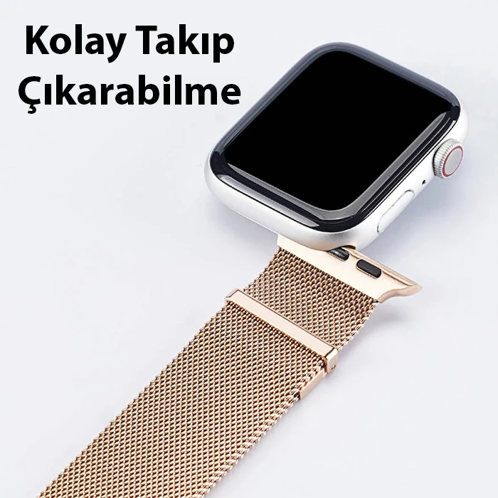Dux Ducis Apple Watch 42/44/45MM için Milanese Premium Milano Loop Kayış Kordon