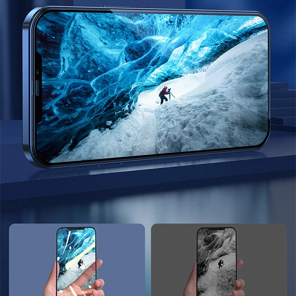 Baseus İPhone 12/12 Pro 6.1 Ekran Koruyucu 0.3MM Full Anti Blue Light Tempered Cam Ekran Koruyucu 2A