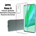 OPPO Reno 6 Kılıf Kamera Korumalı Ultra İnce Şeffaf Silikon Kılıf