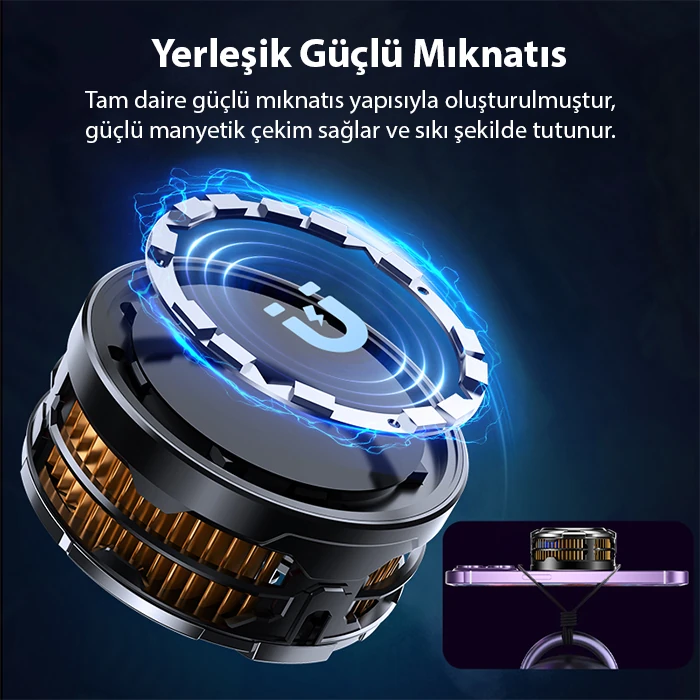MEMO CX08 iOS Android Soğutucu 15W Manyetik + Arka Klips 2'si 1 Arada Yarı İletken Soğutma Fanı Radyatörü