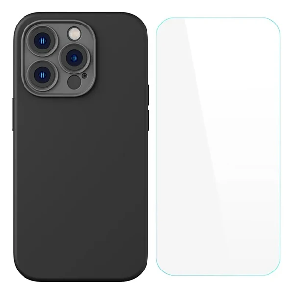 Baseus Liquid Silica iPhone 14 Pro Silikon Kılıf + Tempered Ekran Koruyucu Set