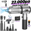 Ezere DuoForceVac 22000pa Güçlü Portatif Taşınabilir Vakumlu Kablosuz Üflemeli Mini Araç Süpürgesi