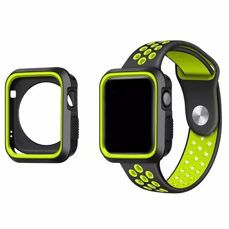 Ally Apple Watch 7-8 41mm 6-5-4 40mm Nike Style Çift Renk Silikon Kılıf 3-2-1 38mm