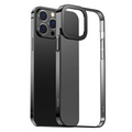 Baseus Glitter iPhone 13 Pro Max 6.7inç Kılıf Renkli Kenar Şeffaf Silikon