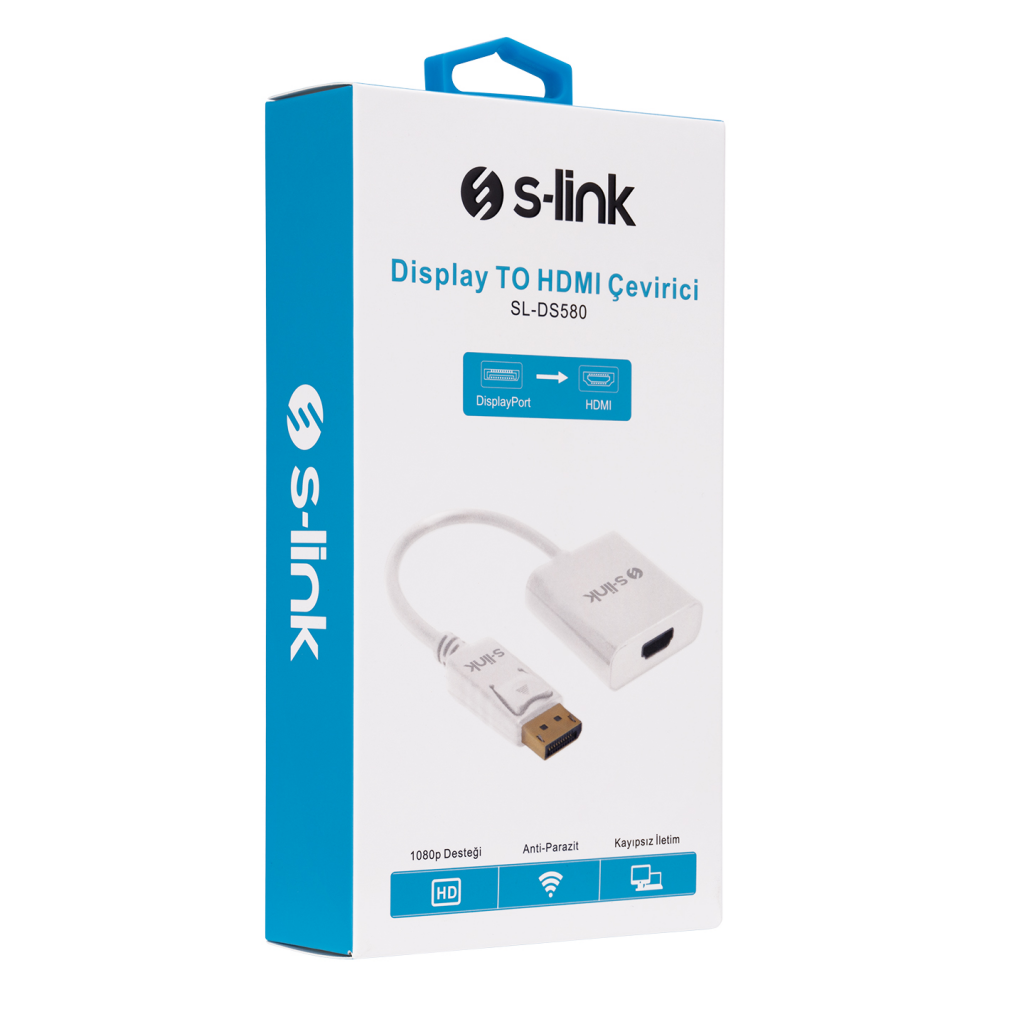 S-LINK SL-DS580 Display Port (DP) To HDMI Çevirici Adaptör (10cm)(1923)