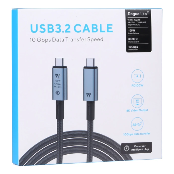 Ally USB 3.2 100W Type-C to Type-C 8K Görüntü-Data ve Ultra Hızlı Şarj Kablosu 1 Metre