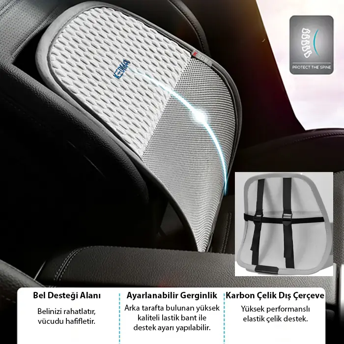 ALLY AirMesh Pro Ergonomik Bel Destek Minderi – Araba ve Ofis İçin Sırt Destek Yastığı